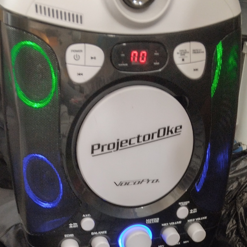 ProjectorOke Portable Speaker - Black with Blue and Green LED